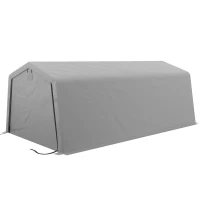 Outsunny 11' x 20' Portable Garage, Heavy Duty Carport Canopy with Ventilation Windows and Large Roll-up Door, Grey(m-2)