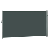 Outsunny 118" x 79" Retractable Side Awning Patio Outdoor Folding Privacy Screen with Resistance to UV Rays & Wind, Grey(m-11)