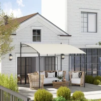 Outsunny 10' x 10' Outdoor Pergola Gazebo, Garden Sun Shade Shelter with Metal Frame for Porch, Patio, Deck, Backyard, Cream(m-7)