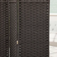 HOMCOM Folding Room Divider Screen 6 Panel 5.6 ' Tall Privacy Screen Freestanding Room Partition for Home Office, Brown(m-8)