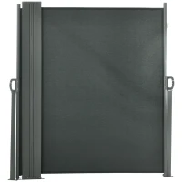 Outsunny Double Retractable Side Awning, 236" x 63" Outdoor Privacy Wall, Patio Screen for Garden, Balcony, Backyard, Grey(m-11)