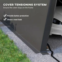 Outsunny 11' x 20' Portable Garage, Heavy Duty Carport Canopy with Ventilation Windows and Large Roll-up Door, Dark Grey(m-9)