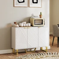 HOMCOM Sideboard Buffet Cabinet with Adjustable Shelves, Living Room Cabinet, TV Cabinet for 50 Inch TV, White(m-1)