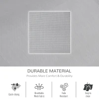 Outsunny Patio Rocking Chair with Mesh Fabric, Outdoor Rocking Sling Sun Lounger with Removable Headrest and Side Pocket for Garden, Deck, Lawn, Grey(m-5)