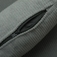 HOMCOM Modern Accent Chair, Upholstered Armchair with Solid Wood Legs and Lumbar Pillow for Living Room, Grey(m-10)