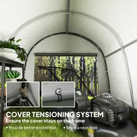 Outsunny 10' x 10' Outdoor Storage Tent, Heavy Duty and Waterproof Portable Shed for Bike, Motorcycle & Garden Tools, Light Grey(m-7)