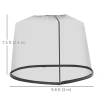 Outsunny Outdoor Patio 7.5ft Umbrella Table Screen Mosquito Bug Net, Garden Large Umbrella Cover Netting with Zippered Door, Black (Mosquito Netting ONLY)(m-3)