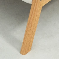 HOMCOM Armchair Upholstered Lounge Chair with Rubber Wood Frame Throw Pillows and Comfortable Cushion, White(m-6)