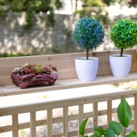 Outsunny Outdoor Potting Bench Table, Wooden Workstation with Sliding Tabletop, Storage Shelf and Dry Sink, for Greenhouse, Garden, Patio, Natural(m-9)