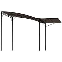 Outsunny 10x8ft Patio Metal Gazebo with Extendable Side Awning, Outdoor Shelter Shade Canopy Deck Awning, Brown(m-11)