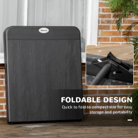 Outsunny Foldable Patio Dining Table for 6, Rectangular Outdoor Table for Garden Lawn Backyard, Dark Grey(m-6)