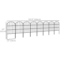 Outsunny 8 Pack Garden Fencing for Yard, Decorative Fence Panels as Animal Barrier and Flower Edging, Grids(m-3)