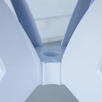 Outsunny Patio Dining Table with Umbrella Hole Round Outdoor Bistro Table for Garden Lawn Backyard, White(m-6)