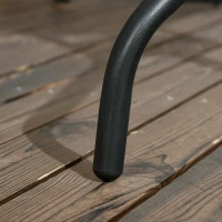 Outsunny Square Patio Dining Table with Umbrella Hole Tempered Glass Top Outdoor Dining Table for Garden Balcony Black(m-10)