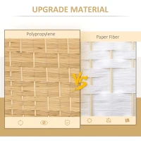 HOMCOM Folding Room Divider Screen 6 Panel 6' Tall Privacy Screen Freestanding Wood Partition for Home Office, Nature Wood(m-5)