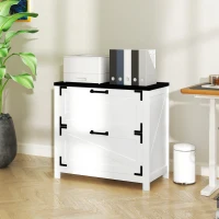 HOMCOM 2 Drawer Filing Cabinet, Farmhouse Office Storage Cabinet with Adjustable Hanging Bars for Letter, A4, Legal Size, White(m-8)