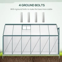 Outsunny 6' x 12' x 6.5' Polycarbonate Greenhouse, Walk-in Green House with Adjustable Roof Vent Galvanized Base Sliding Door Rain Gutter for Outdoor Garden Backyard, Green(m-7)