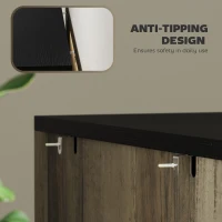 HOMCOM 4 Drawer Filing Cabinet, Farmhouse Office Storage Cabinet with Adjustable Hanging Bars for Letter, A4, Legal Size, Grey(m-9)