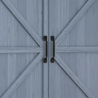 Outsunny Outdoor Wooden Potting Bench with Storage Cabinet, Shelves, Galvanized Plated Tabletop for Backyard, Balcony, Gray(m-9)