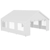 Outsunny Heavy Duty Party Tent, 19.5' x 19' Large Sun Shade Canopy Tent for Parties, Events, BBQ Grill, White(m-11)