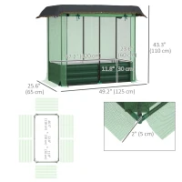 Outsunny Galvanized Steel Planter Box with Crop Cage and Shade Cloth, Raised Garden Bed for Flowers, Vegs and Herbs(m-3)