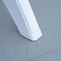 Outsunny Patio Dining Table with Umbrella Hole Round Outdoor Bistro Table for Garden Lawn Backyard, White(m-9)