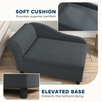 PawHut Pet Sofa Bed Couch with Storage, Pet Sofa for Cats and Small Dogs, Dark Gray(m-7)
