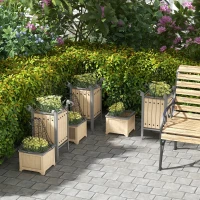 Outsunny 6 Pack Garden Cloches for Plants, 16" x 13" Metal Crop Cage, Plant Cages to Keep Animals Out, Black(m-8)