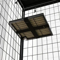 PawHut Metal Cat Cage with Waterproof Cover, 4 Platforms, Hammock, Washable Cushions for 1-3 Kittens, 46.5" x 22" x 62", Black(m-10)