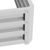 Outsunny 2 Tier Galvanized Raised Garden Bed, Steel Planter Box for Vegetables, Flowers, Herbs, 47" x 40" x 23", Silver(m-9)