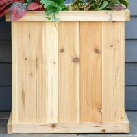 Outsunny Garden Planter with Raised Garden Bed Bench for Patio Park, 69.25" x 15" x 15.75", Natural(m-8)