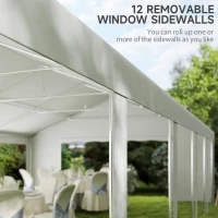 Outsunny 20' x 40' Party Tent, Outdoor Canopy Tent with 12 Removable Window Sidewalls for Parties, Wedding, Events, BBQ(m-5)
