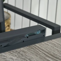 Outsunny Extendable Dining Table, Rectangular Patio Outdoor Table with Aluminum Frame and Plastic Board Tabletop for Lawn, Grey(m-9)