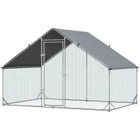 PawHut 9.8' x 6.6' x 6.6' Chicken Coop Cage, Outdoor Hen House w/Cover & Lockable Door(m-11)