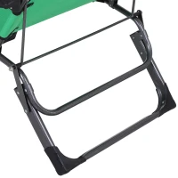 Outsunny Folding Chaise Lounge Chair for Outside, 2-in-1 Tanning Chair with Pillow & Pocket, Adjustable Pool Chair for Beach, Patio, Lawn, Deck, Green(m-9)