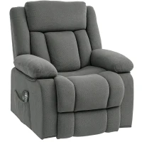 HOMCOM Power Lift Recliner Chair with Massage and Heat, Electric Lift Chair with Side Pockets for Elderly, Gray(m-1)