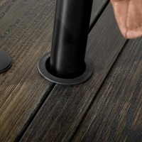 Outsunny 7 Pieces Outdoor Dining Set for 6 with Stackable Chairs with Wood Grain Top, for Garden, Patio, Backyard, Brown(m-9)