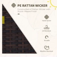 Outsunny 4 Pieces Rattan Sofa Set Wicker Patio Sofa Set with Loveseat Chairs Glass Top Coffee Table for Garden Outdoor Khaki(m-4)