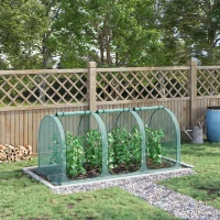 Outsunny 9' x 4' Crop Cage, Plant Protection Tent with Three Zippered Doors, Storage Bag and 4 Ground Stakes, for Garden, Yard, Lawn, Green(m-10)