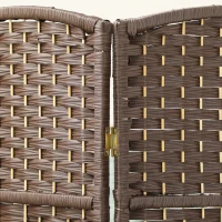 HOMCOM Folding Room Divider Screen 4 Panel 6' Tall Privacy Screen Freestanding Wood Partition for Home Office, Brown(m-7)