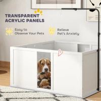 PawHut Whelping Box for Dogs with Retractable Light Stand, Washable Waterproof Pee Pad & Adjustable Door, 39" x 38" x 19"(m-5)