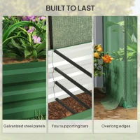 Outsunny Galvanized Steel Planter Box with Crop Cage and Shade Cloth, Raised Garden Bed for Flowers, Vegs and Herbs(m-7)