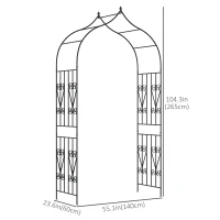 Outsunny 8.7FT Garden Arch Trellis, Outdoor Wedding Arbor for Ceremony with Scrollwork Design for Climbing Roses, Vines and Plants(m-3)