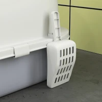 PawHut Cat Litter Box with Lid, Front Door Flap, Scoop, Handle, Easy Clean, for Small and Medium Cats, Grey(m-10)