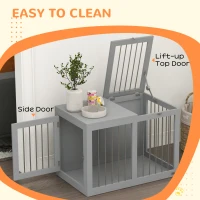 PawHut 31.5" Dog Crate Furniture with Double Doors, for Medium Dogs, Grey(m-5)