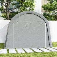 Outsunny 10' x 10' Outdoor Storage Tent, Heavy Duty and Waterproof Portable Shed for Bike, Motorcycle & Garden Tools, Light Grey(m-9)