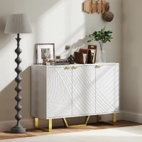 HOMCOM Sideboard Buffet Cabinet with Adjustable Shelves, Living Room Cabinet, TV Cabinet for 50 Inch TV, White(m-8)