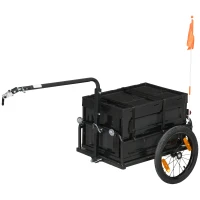 Aosom Trailer for Bike, Bicycle Cargo Trailer with Removable Storage Box, Galvanized Bottom(m-1)