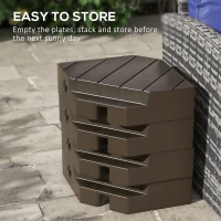 Outsunny Offset Umbrella Base Outdoor Umbrella Weights, 132 lb. Capacity Water or 176 lb. Capacity Sand, Brown(m-7)