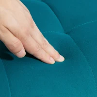 HOMCOM Swivel Tufted Velvet-feel Fabric Barstools Set of 2 Adjustable Bar Stools with Footrest for Counter Dining Room Blue(m-9)